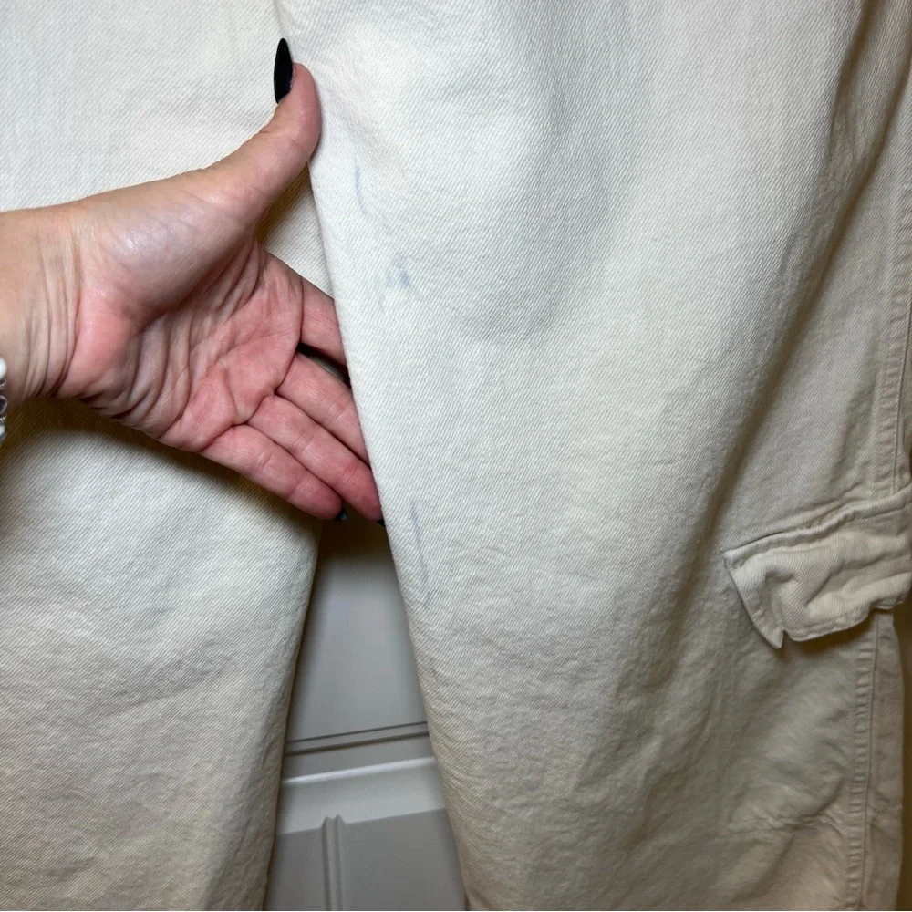 Zara Women’s‎ Ivory Cargo Pants Pockets 90’s Y2K Women’s Size XS - Picture 11 of 16